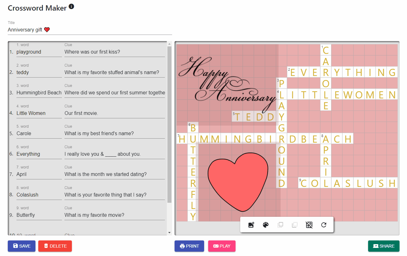 How to print your crossword?